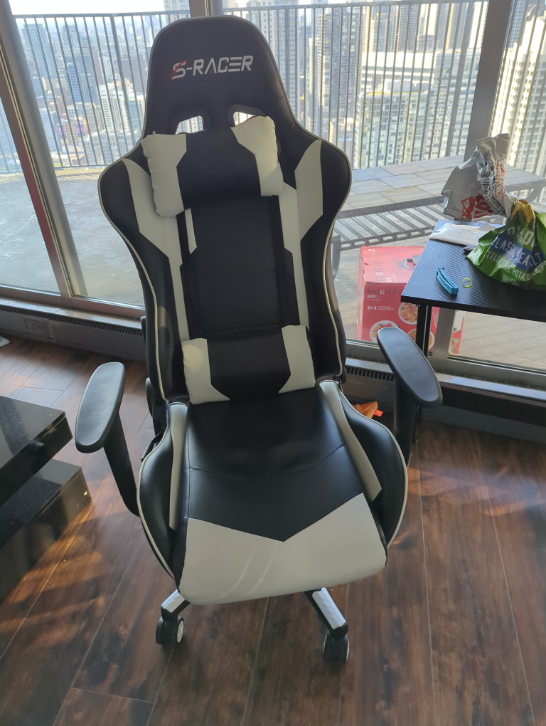 S-Racer Black & White Gaming Chair
