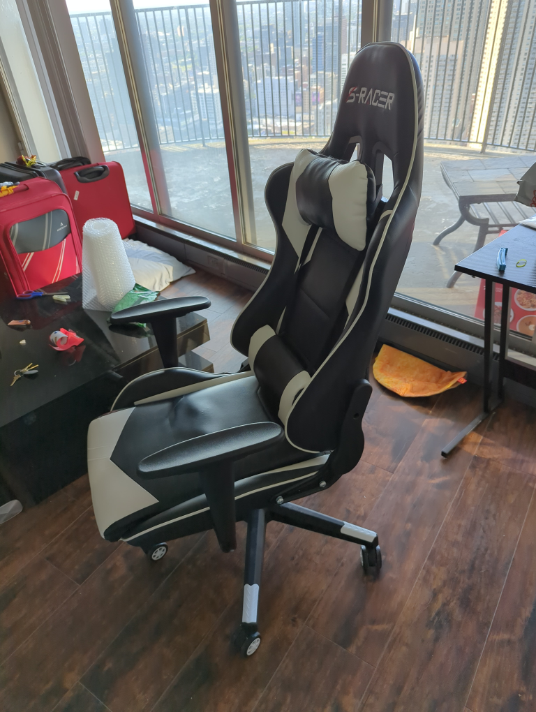 S-Racer Black & White Gaming Chair - photo 3