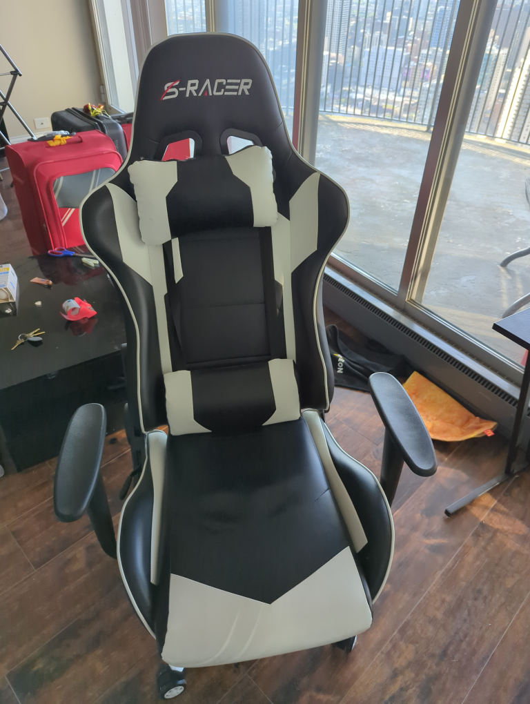S-Racer Black & White Gaming Chair - photo 4