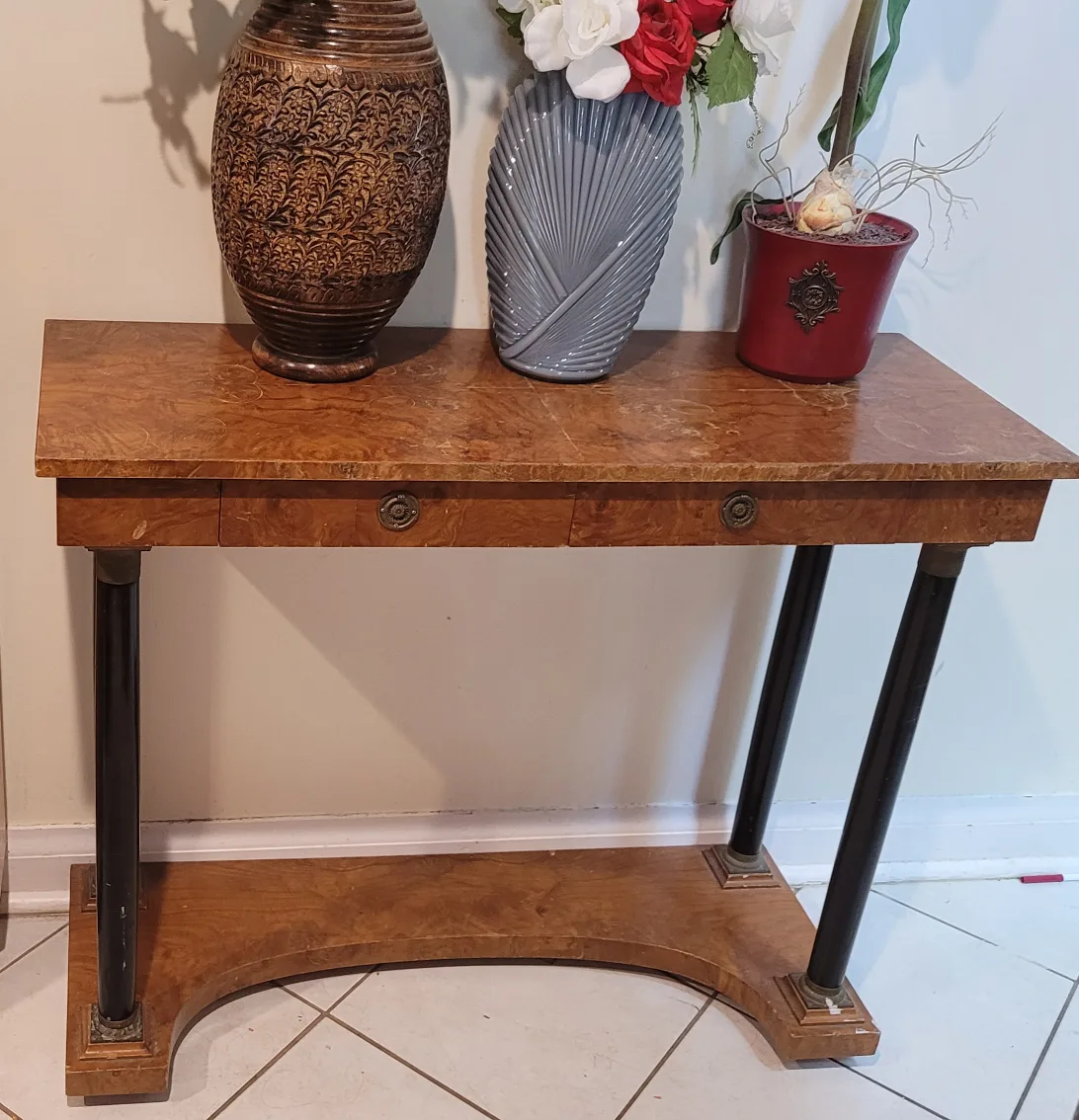 Vintage Wood Console Table thumbnail