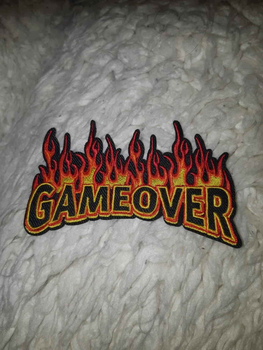 Game Over Flame iron on Patch #freecycle thumbnail