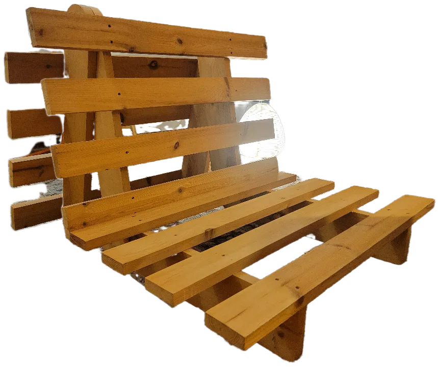 Twin futon wood frame with foldable foam mattress thumbnail