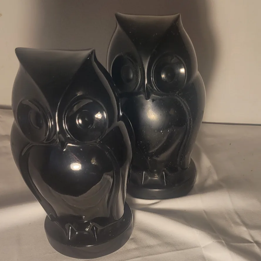 Pair of Black Owl Figurines image indicator(2)