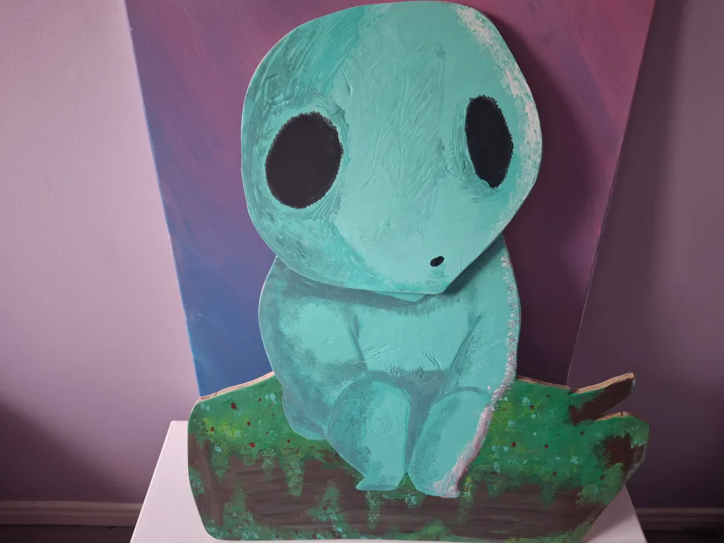 Handmade Kodama Spirit Painting on wood image indicator(2)