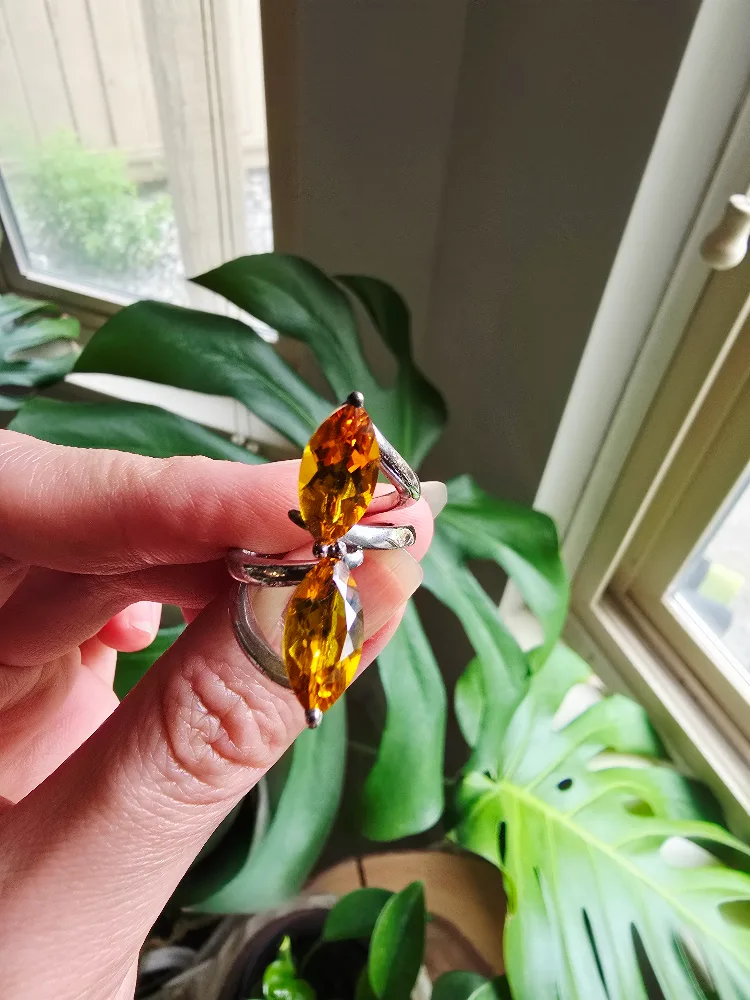 New Citrine natural 925 sterling silver ring image indicator(5)