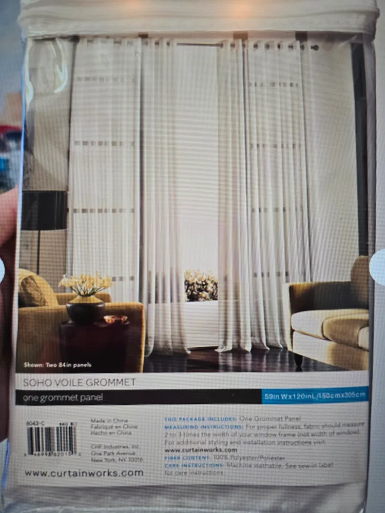 Curtainworks Soho Voile Grommet Panel 59x120in thumbnail