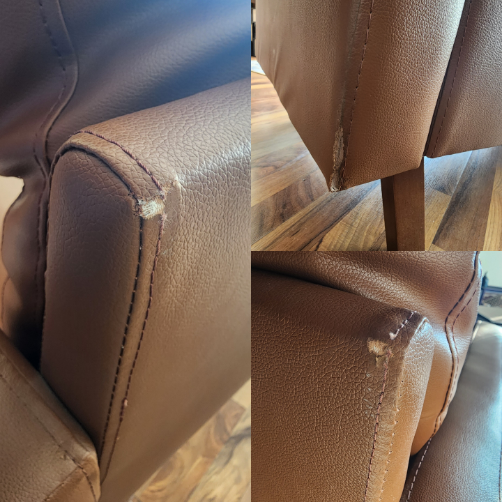 Brown Leather Loveseat Sofa - photo 3