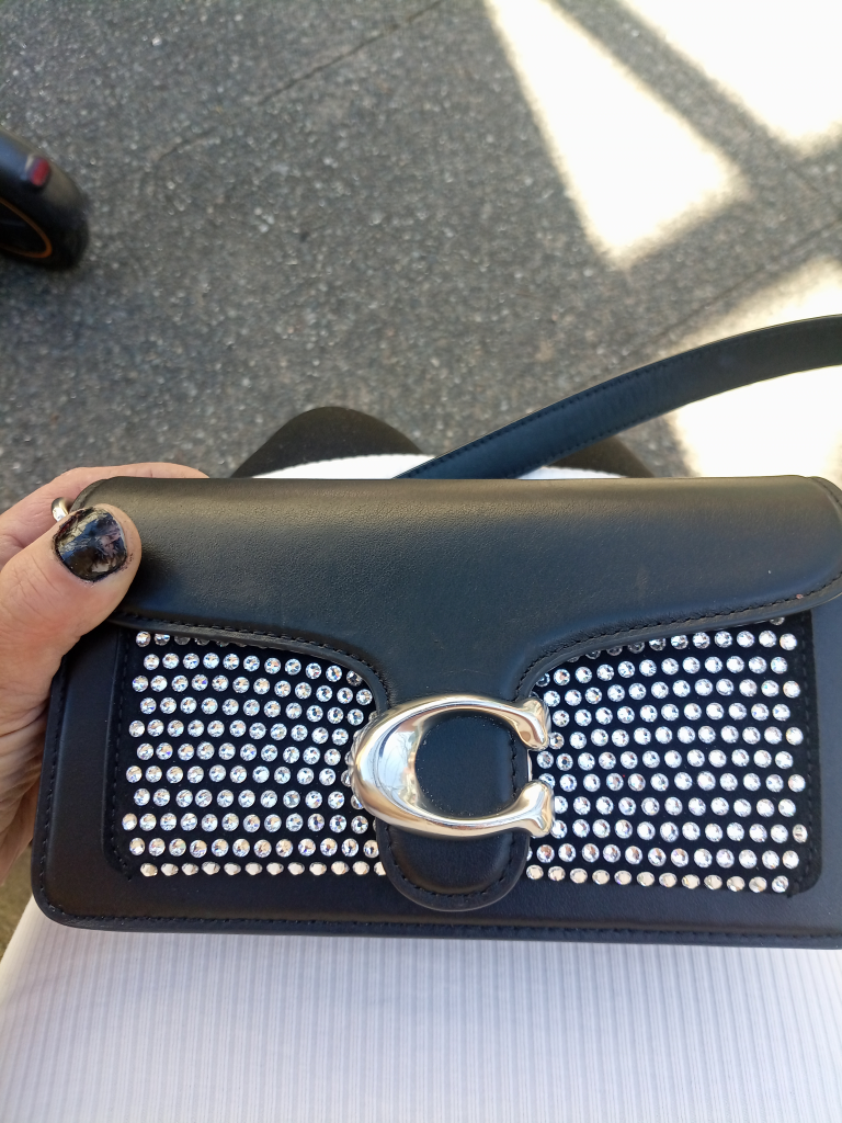 Coach Black Embellished Shoulder 20 quilted  Bag