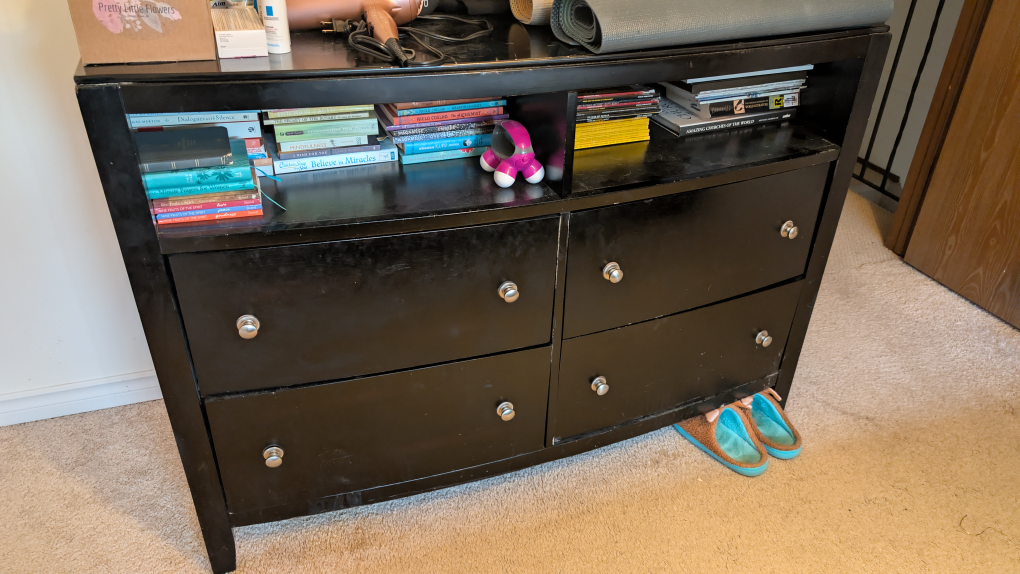 Black Dresser and Matching Nightstand