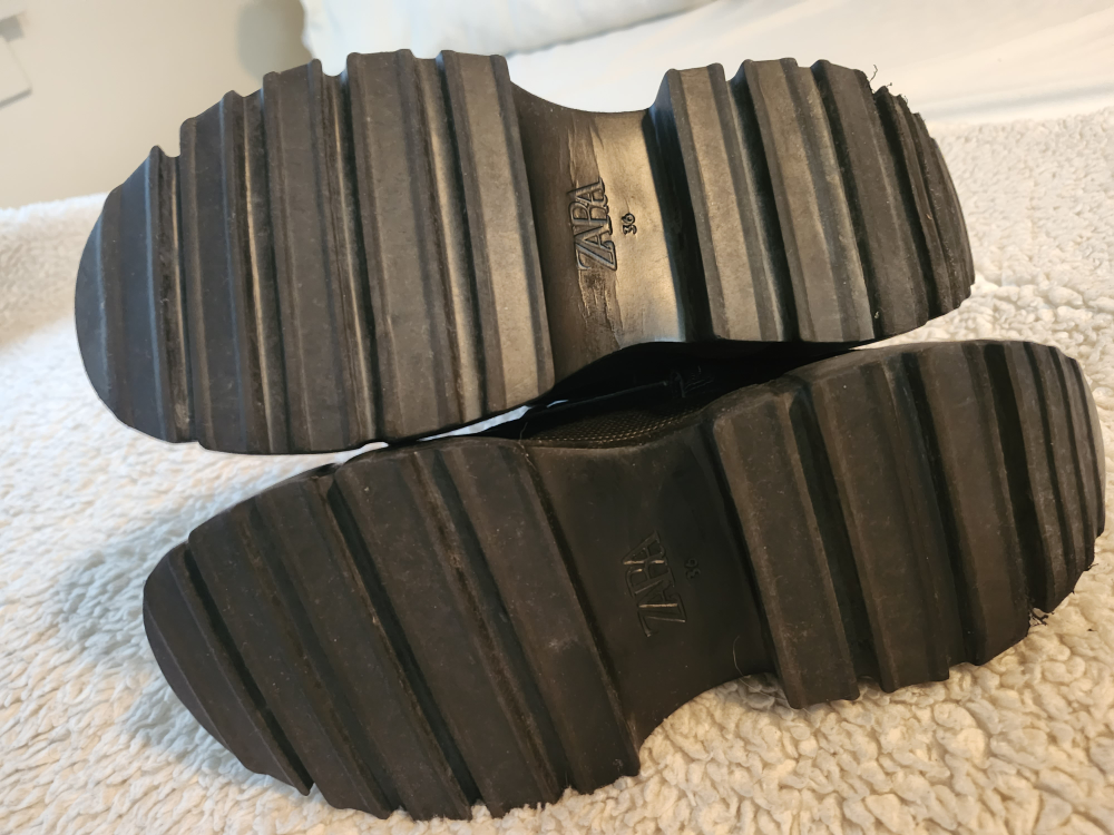 ZARA BLACK LEATHER COMBAT BOOTS - photo 4