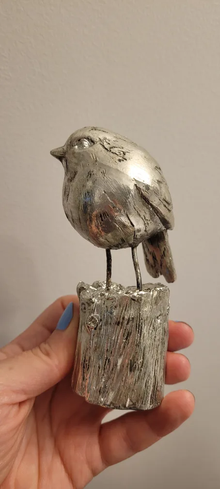 Silver Resin Robin Figurine image indicator(4)