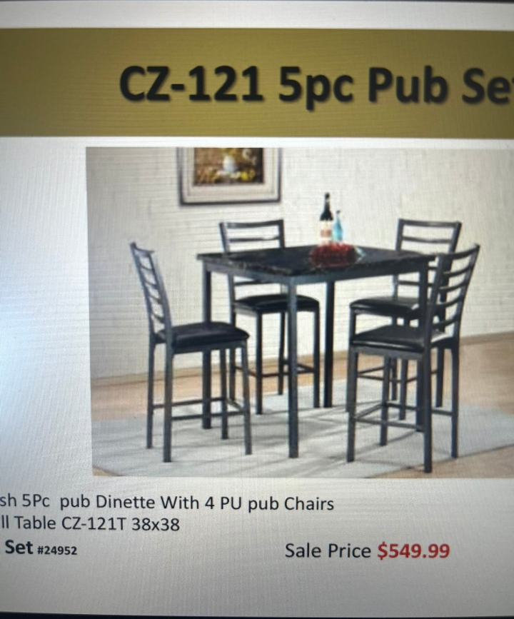 5pc Pub Table Set - photo 2