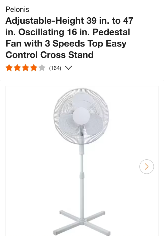 Pelonis Adjustable Pedestal Fan