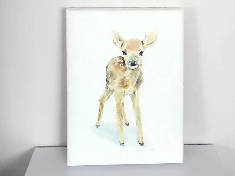 Susan windsor hand embellished giclee of Deer fawn. 12 x 16 in image indicator(7)