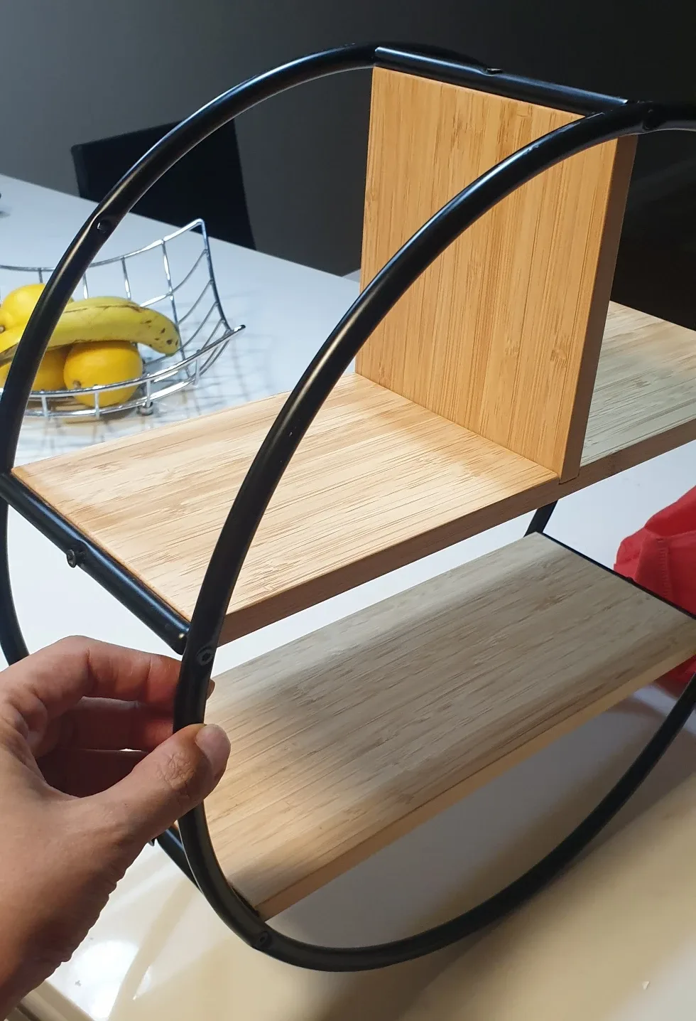 Round Wall Shelf - Black Metal & Wood image indicator(3)