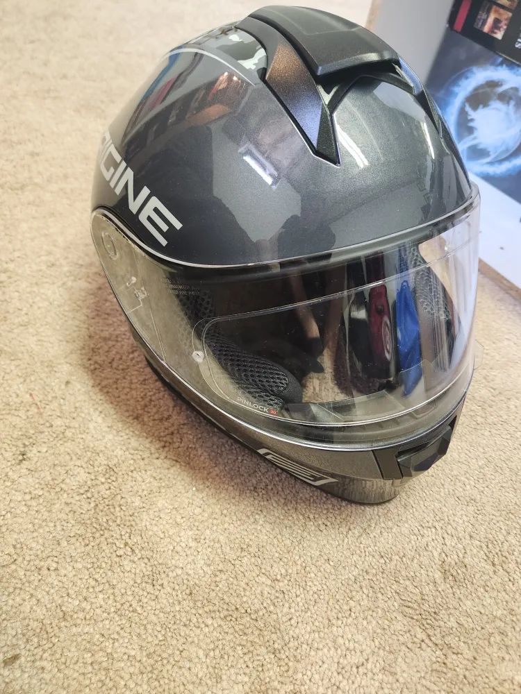 Motorcycle Helmet - Grey worn once thumbnail