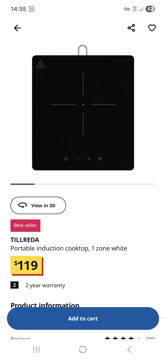 IKEA TILLREDAPortable induction hob - photo 2