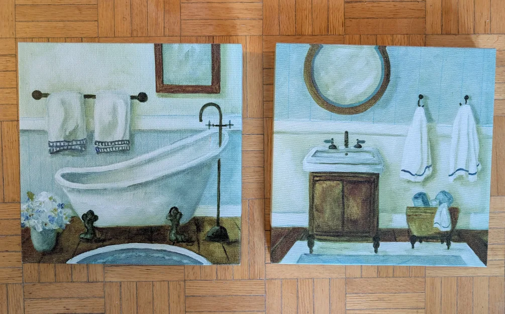 Bathroom Canvas Wall Art - Set of 2 thumbnail