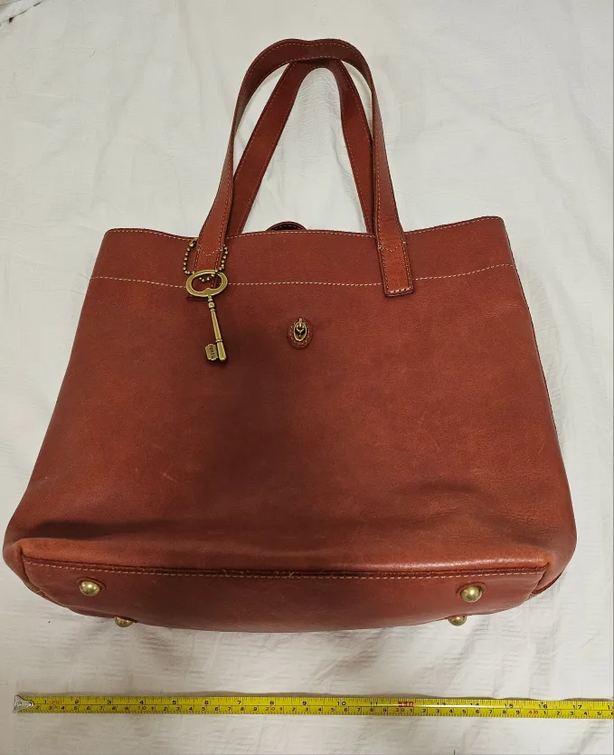Fossil Leather Tote Bag thumbnail
