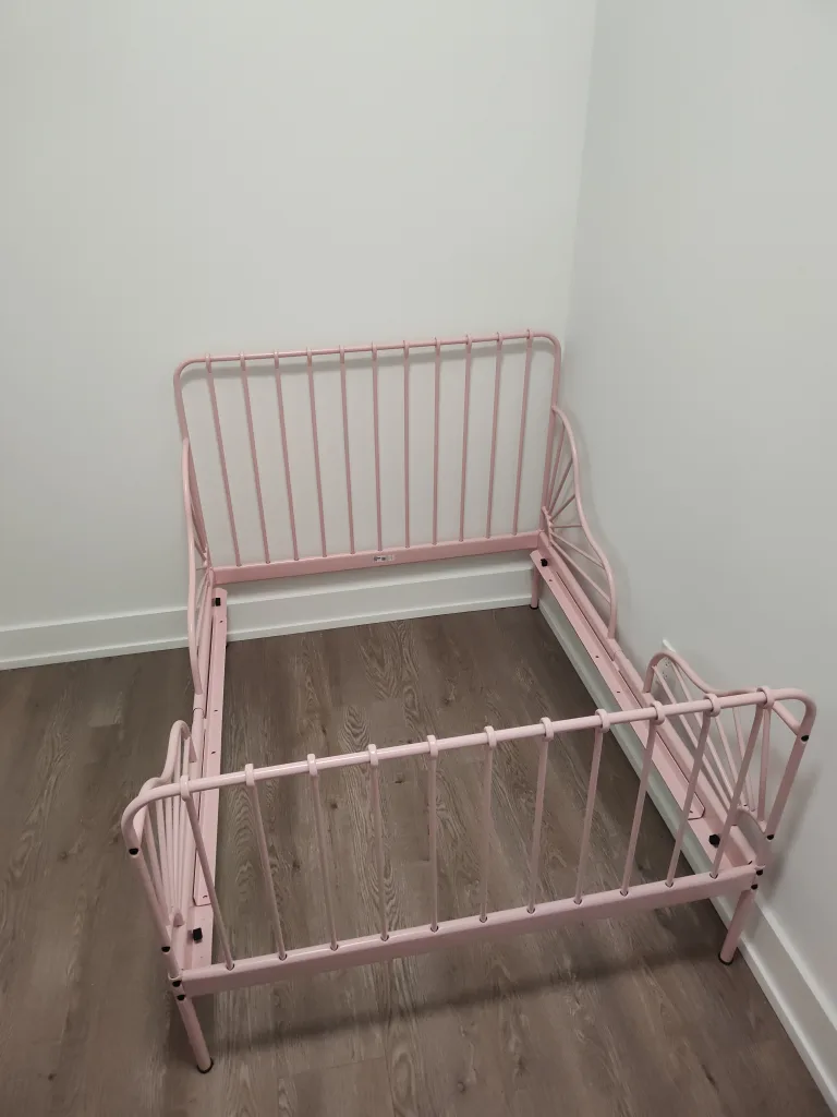 Extendable Pink Metal Toddler Bed Frame - Brand new thumbnail