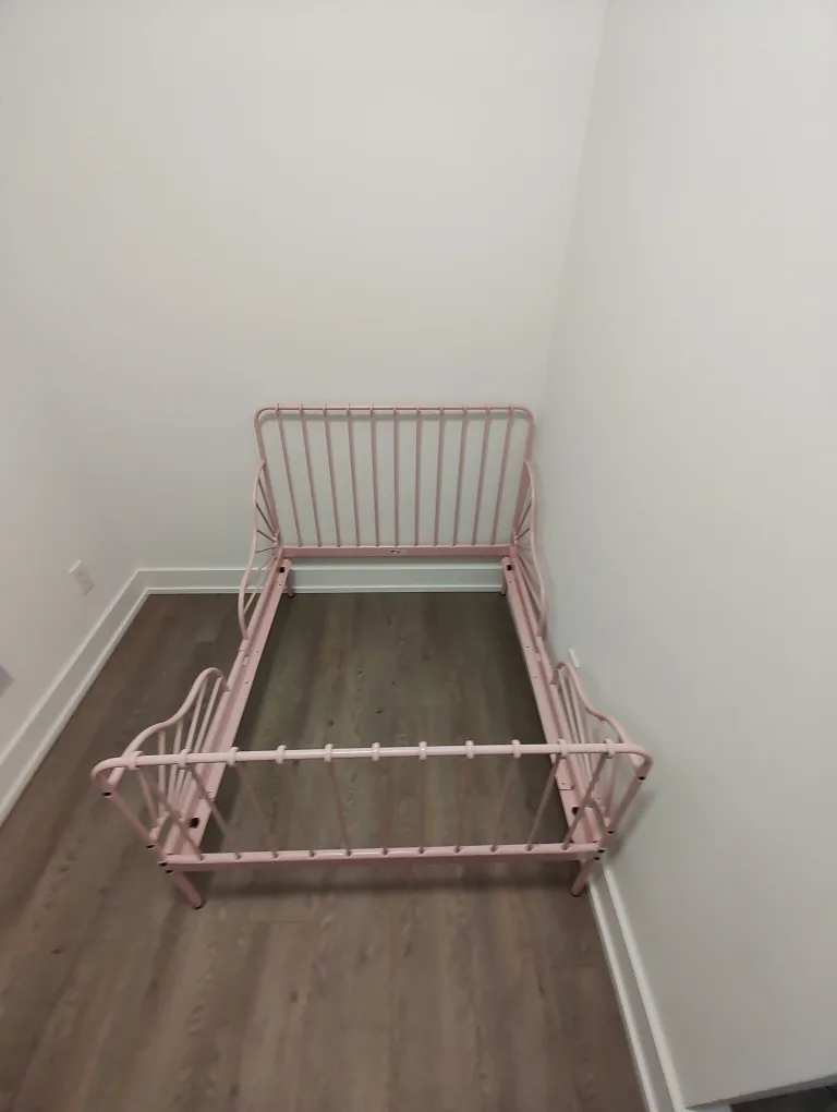 Extendable Pink Metal Toddler Bed Frame - Brand new image indicator(3)