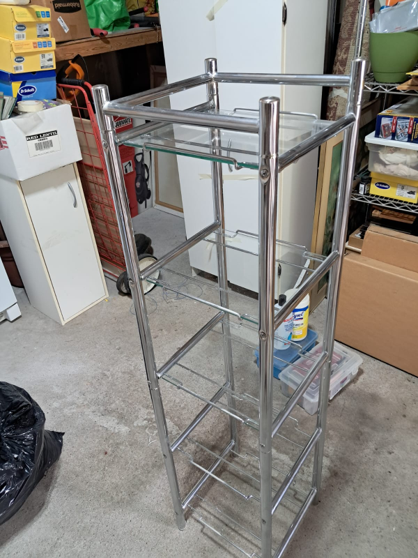 Chrome & Glass Shelf Unit