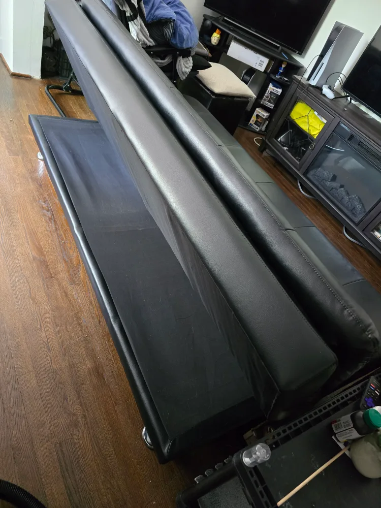 click clack black pleather futon thumbnail