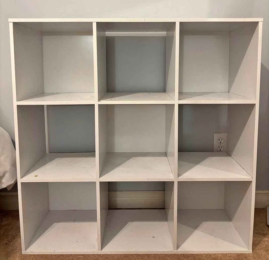 9 - Cube White Storage Shelf / organizer / box shelf