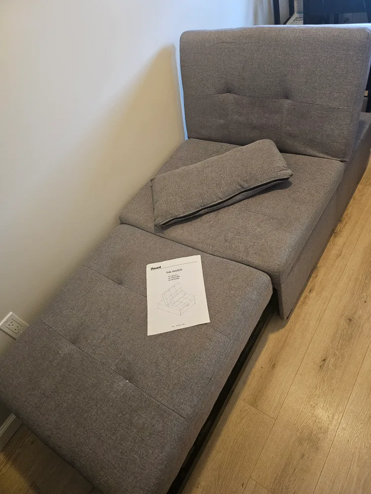 💚🥕 "Powell the Dozer" Gray Convertible Chaise Lounge image indicator(3)