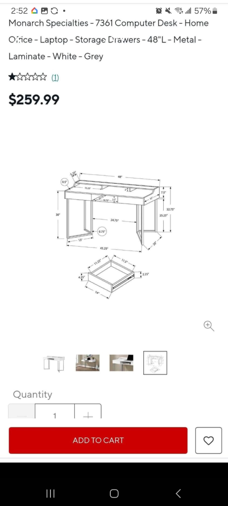 White Computer Desk with Storage Drawers - photo 4