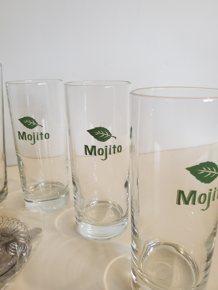 Complete Vintage Libbey Mojito Glasses With Accessories Barware - photo 4