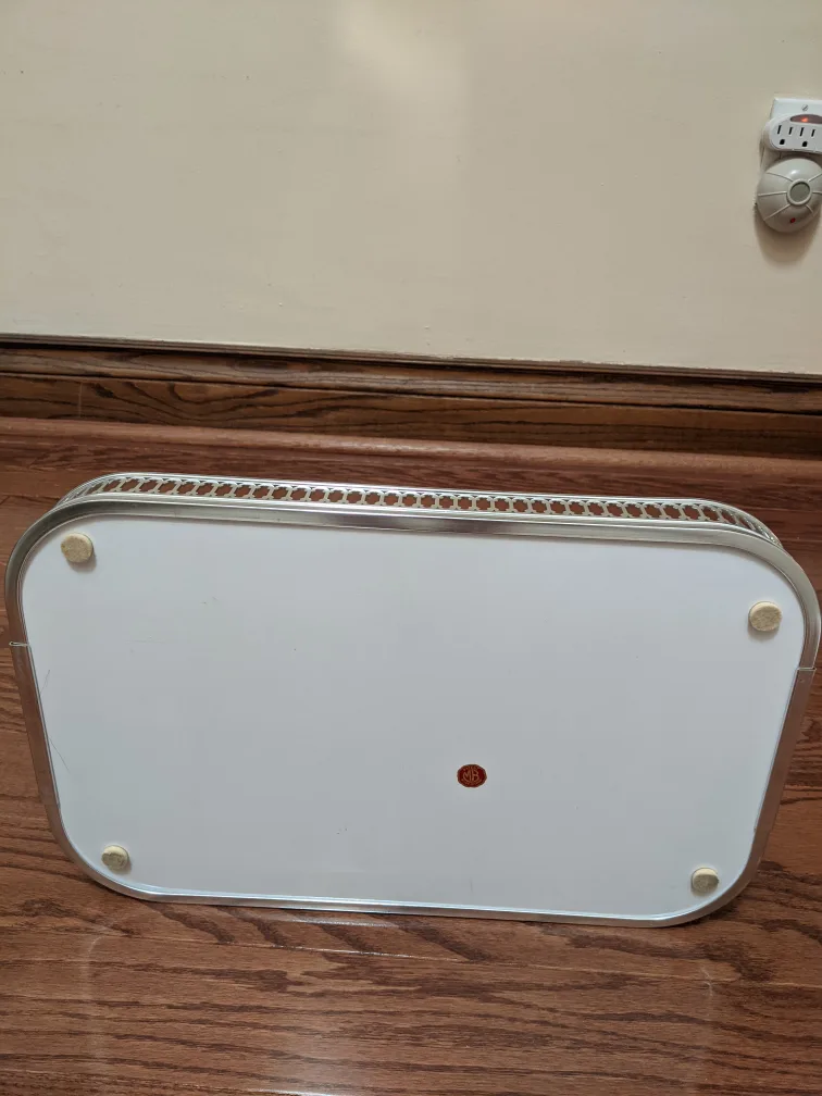 🏈 Silver mirrored serving tray, Italy MB Patent image indicator(5)