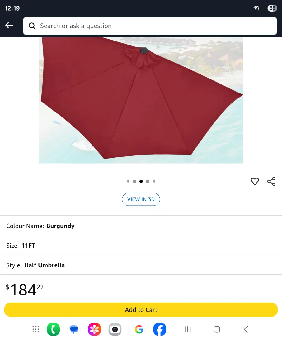 Patio Half Umbrella - Orange image indicator(2)