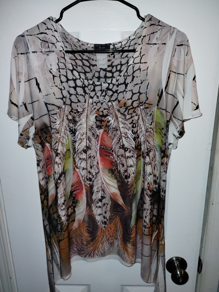 Feather Print  Top