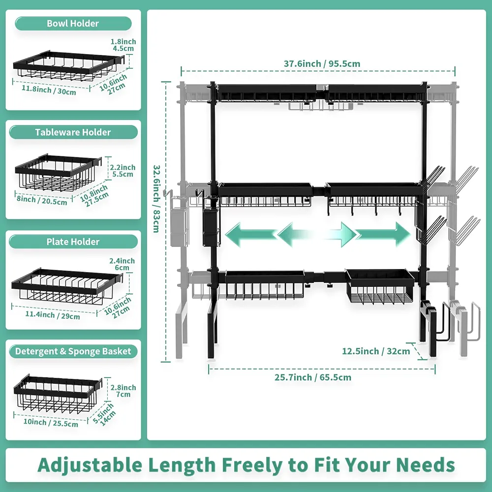 Adjustable Over Sink Dish Drying Rack - photo 2