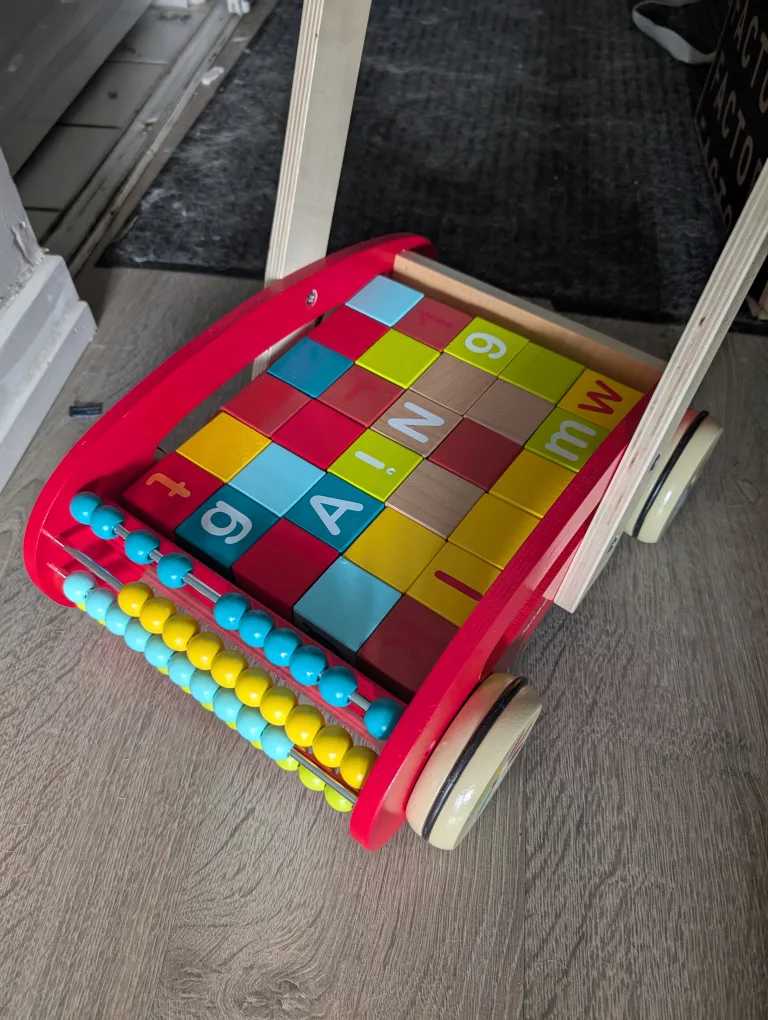Wooden Activity Walker with Blocks thumbnail
