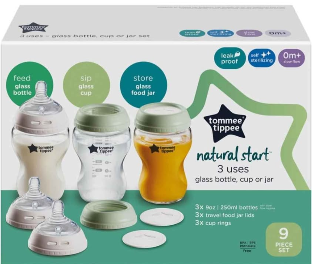 Tommee Tippee Natural Start 9-Piece Glass Bottle Set - photo 2