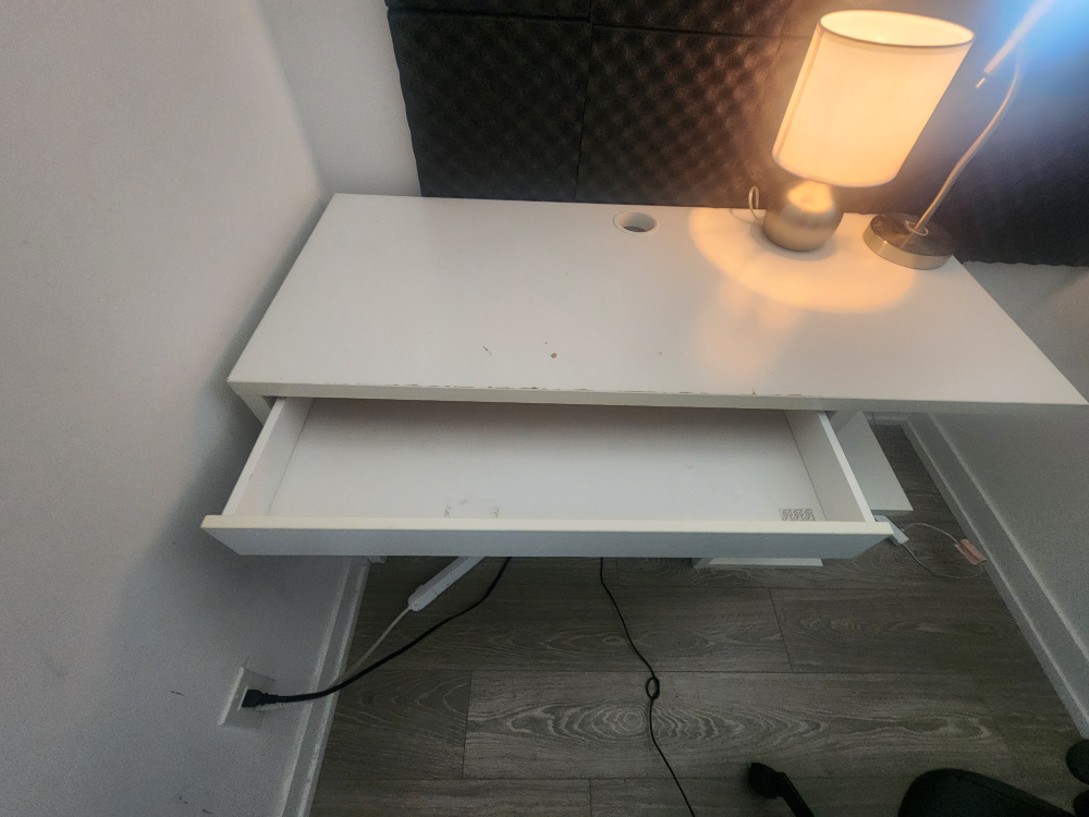 IKEA White Desk with shelves and drawer - photo 3