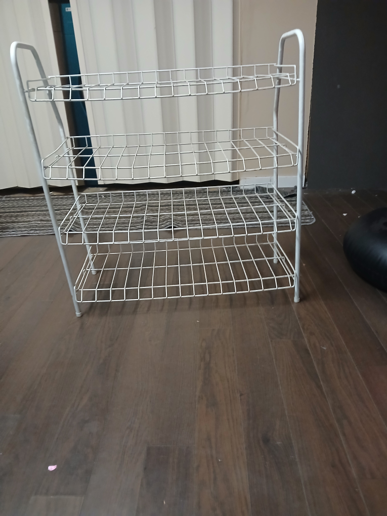 White Metal Wire Shelf Rack - photo 2