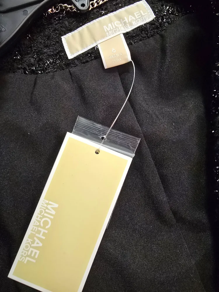 Michael Kors Black Tweed Jacket, Size 6 image indicator(4)