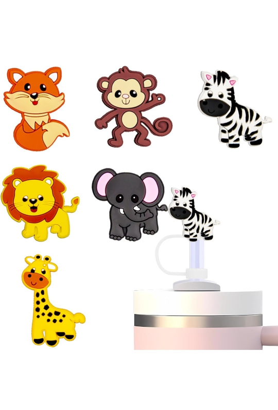 Animal Silicone Straw Toppers