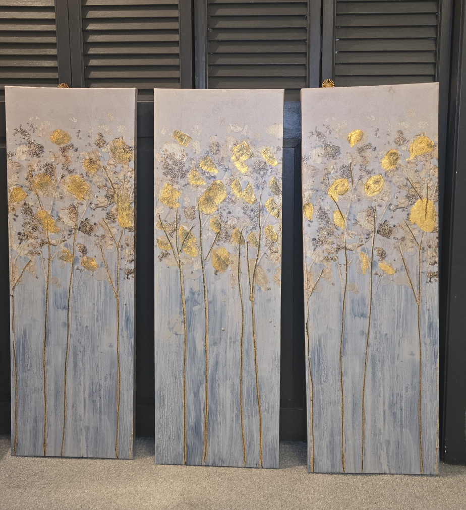 3-Panel Floral Canvas Wall Art