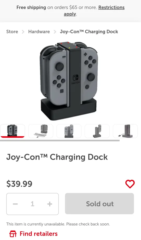 Nintendo Switch Joycon Charging Dock thumbnail