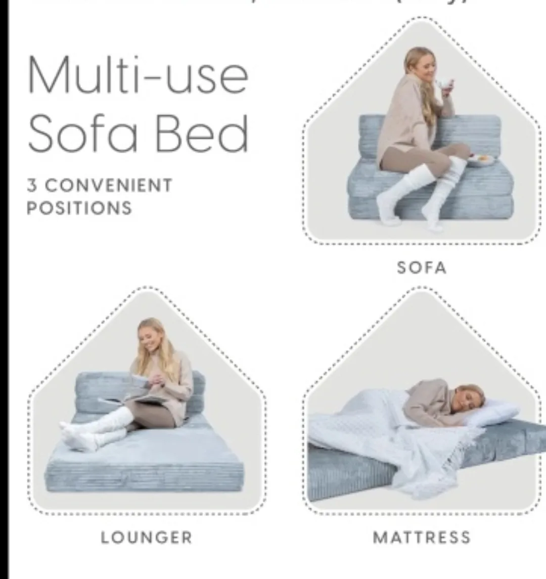 Multi-use Sofa Bed - Twin Size, Grey image indicator(4)