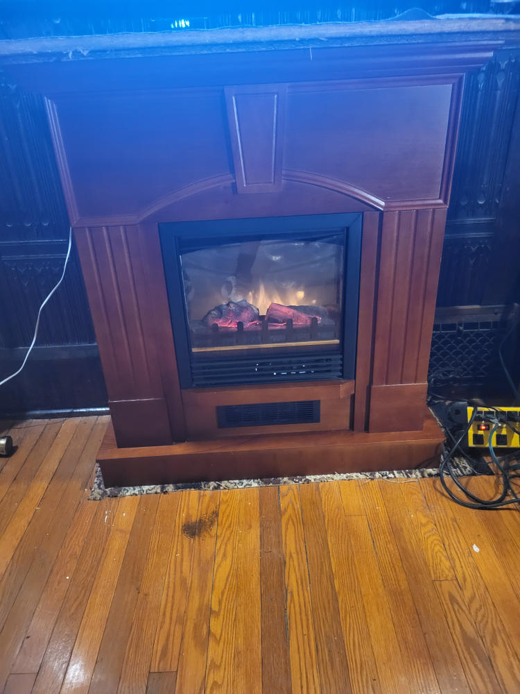 Electric Fireplace with Wooden Mantel - photo 2