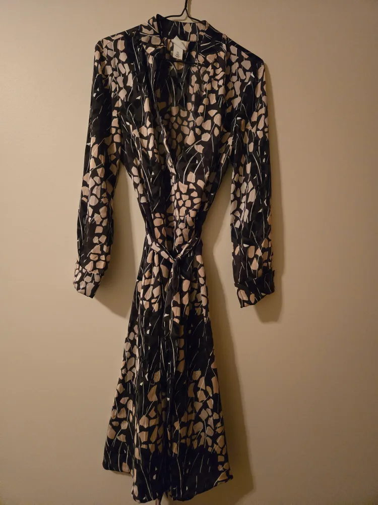 Abstract Print Wrap Dress - Size 6 thumbnail