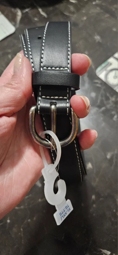 Brand New Black Belt with White Stitching thumbnail