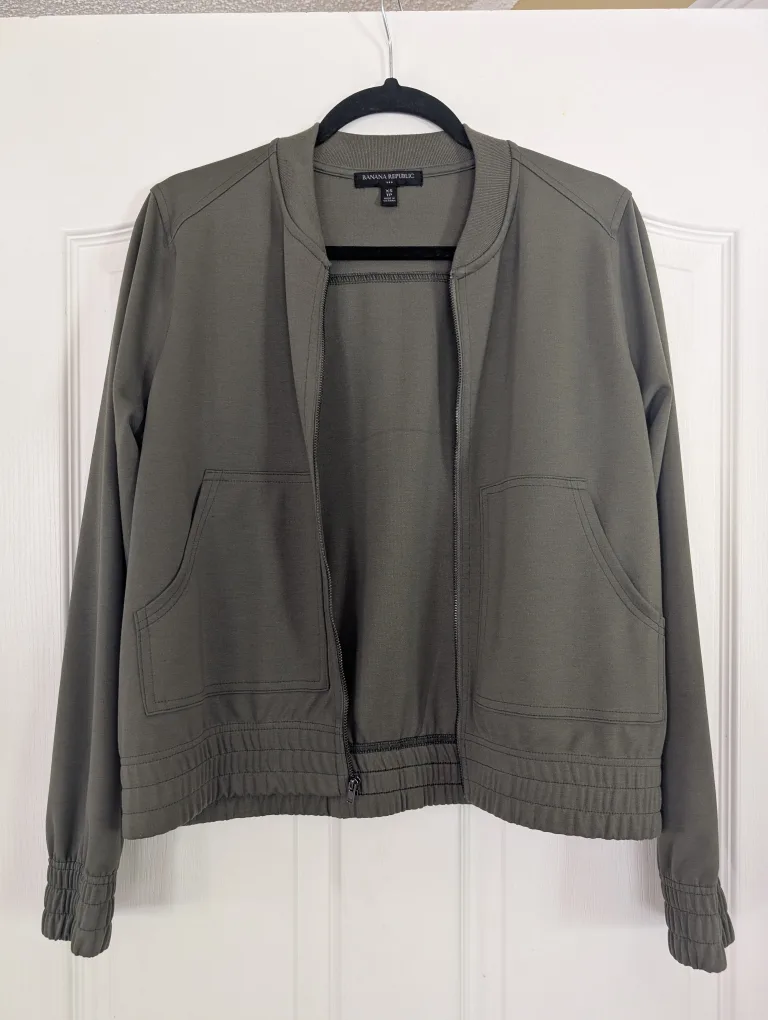 Banana Republic Olive Green Zip Up Jacket thumbnail