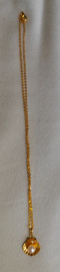 Gold Shell Pendant Necklace with Pearl 💖🧡 image indicator(3)