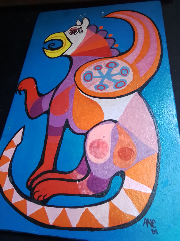 Vintage Griffin Painting, Signed AMC '69 - photo 3